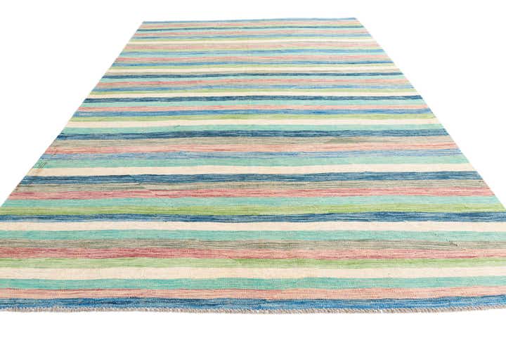 6' 8 x 9' 9 Hand Woven Kilim Modern Wool Rug
