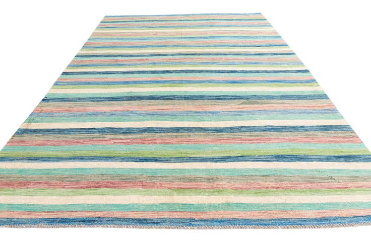 Detail image of 6' 8 x 9' 9 Hand Woven Kilim Modern Wool Rug