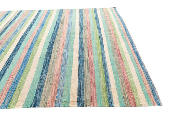 6' 8 x 9' 9 Hand Woven Kilim Modern Wool Rug