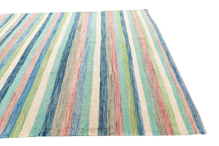 Detail image of 6' 8 x 9' 9 Hand Woven Kilim Modern Wool Rug