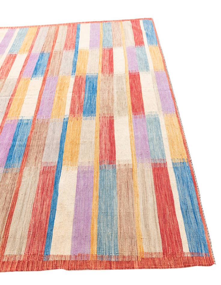 Detail image of 6' 6 x 9' 8  Hand Woven Kilim Modern Wool Rug