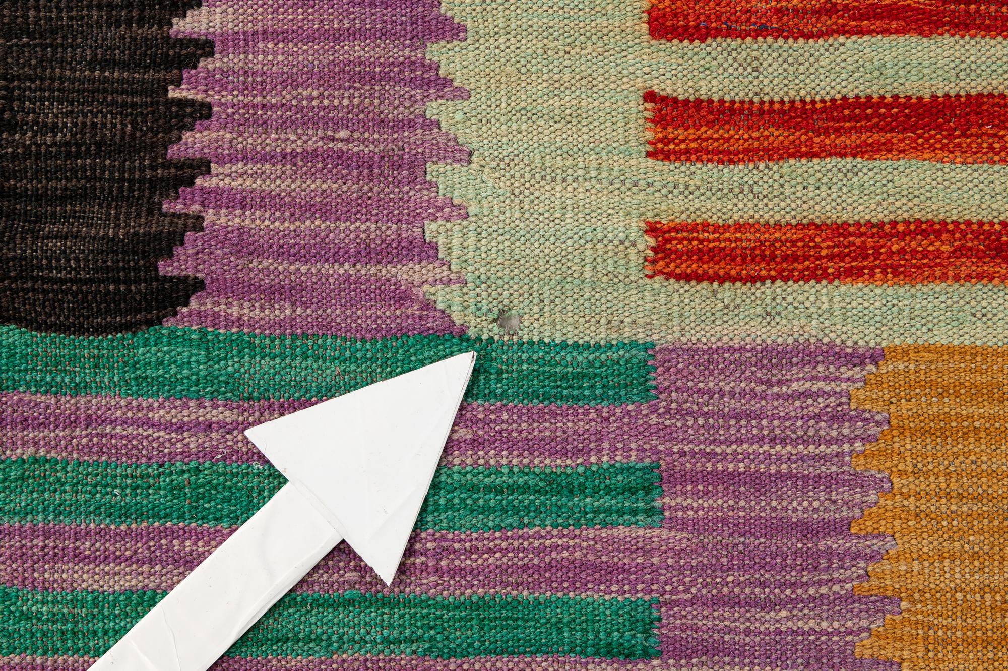6' 7 x 9' 7 Hand Woven Kilim Modern Wool Rug