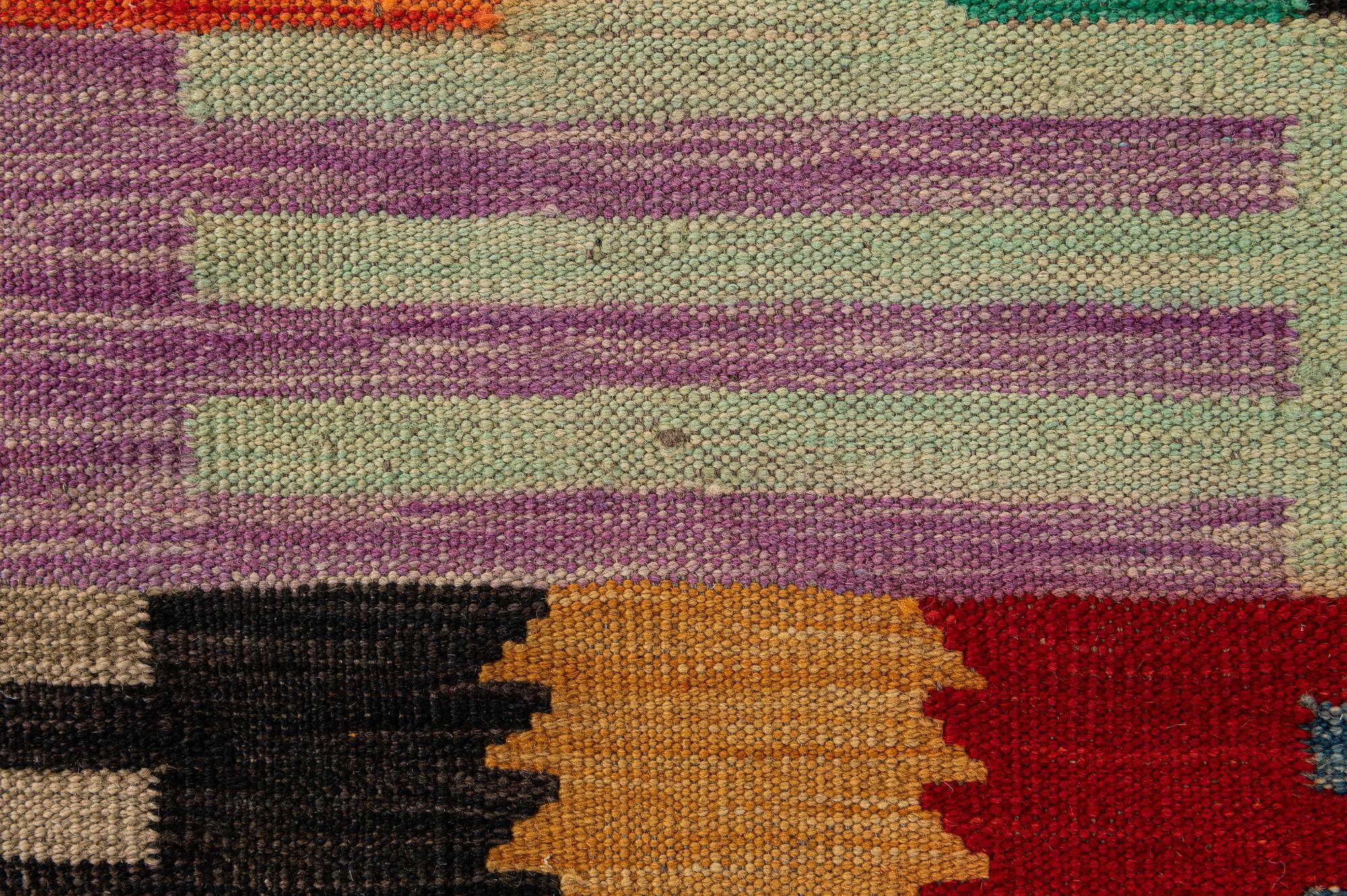 6' 7 x 9' 7 Hand Woven Kilim Modern Wool Rug
