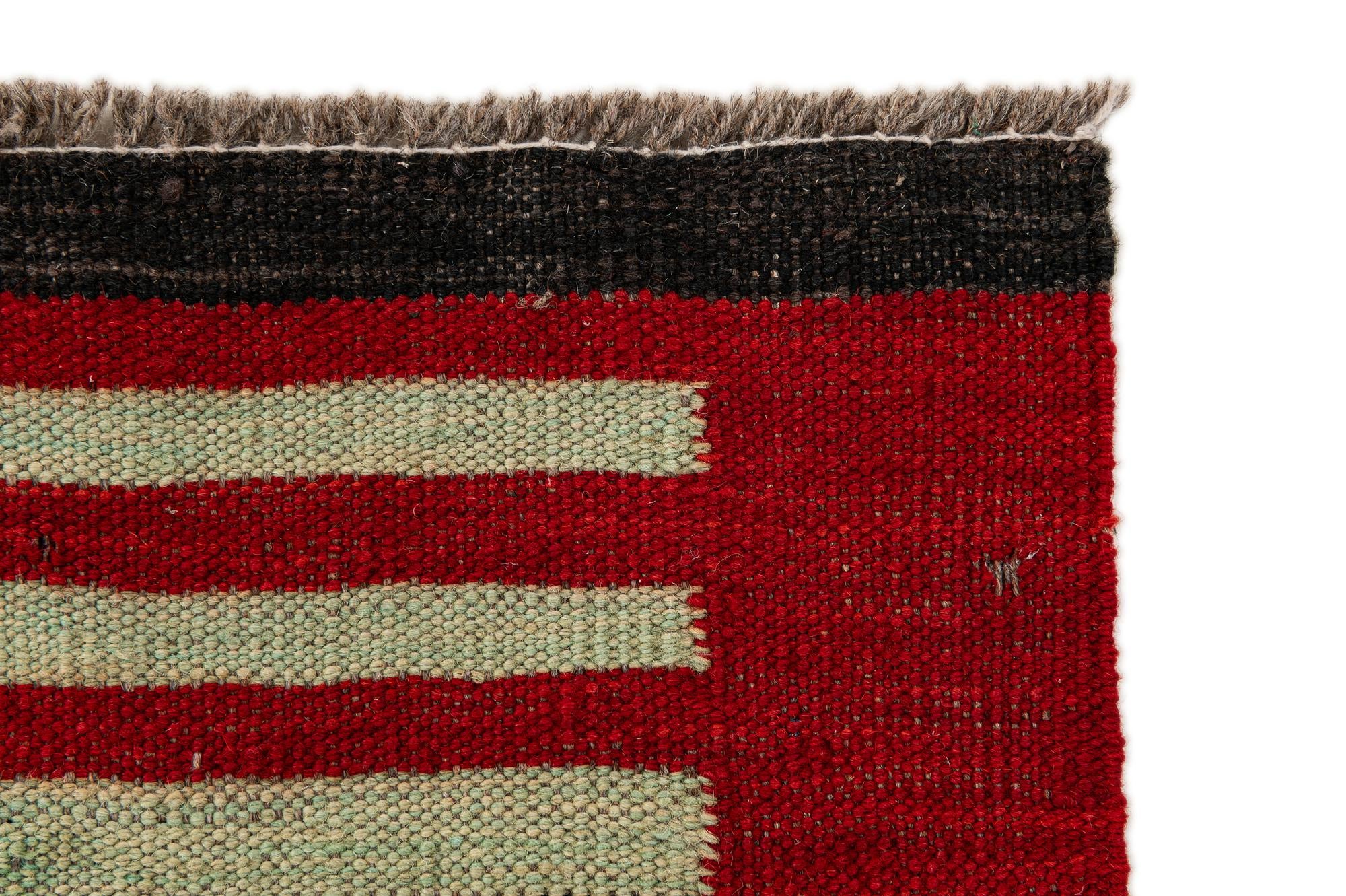 6' 7 x 9' 7 Hand Woven Kilim Modern Wool Rug