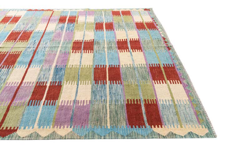 6' 6 x 9' 9 Hand Woven Kilim Modern Wool Rug