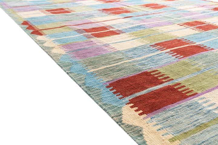 6' 6 x 9' 9 Hand Woven Kilim Modern Wool Rug