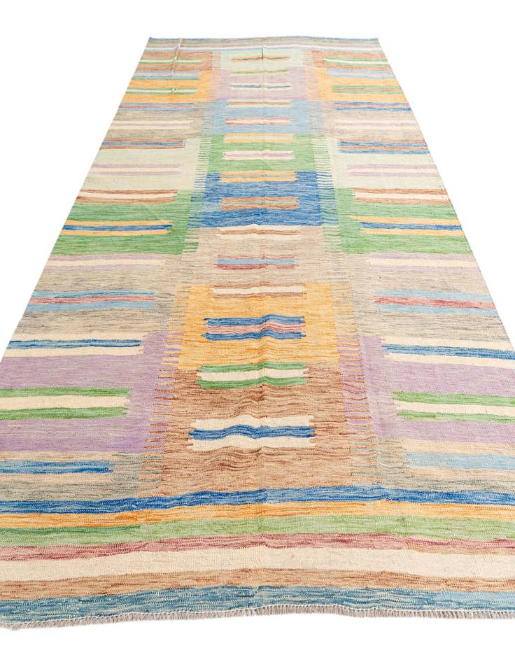 Detail image of 6' 10 x 9' 10  Hand Woven Kilim Modern Wool Rug