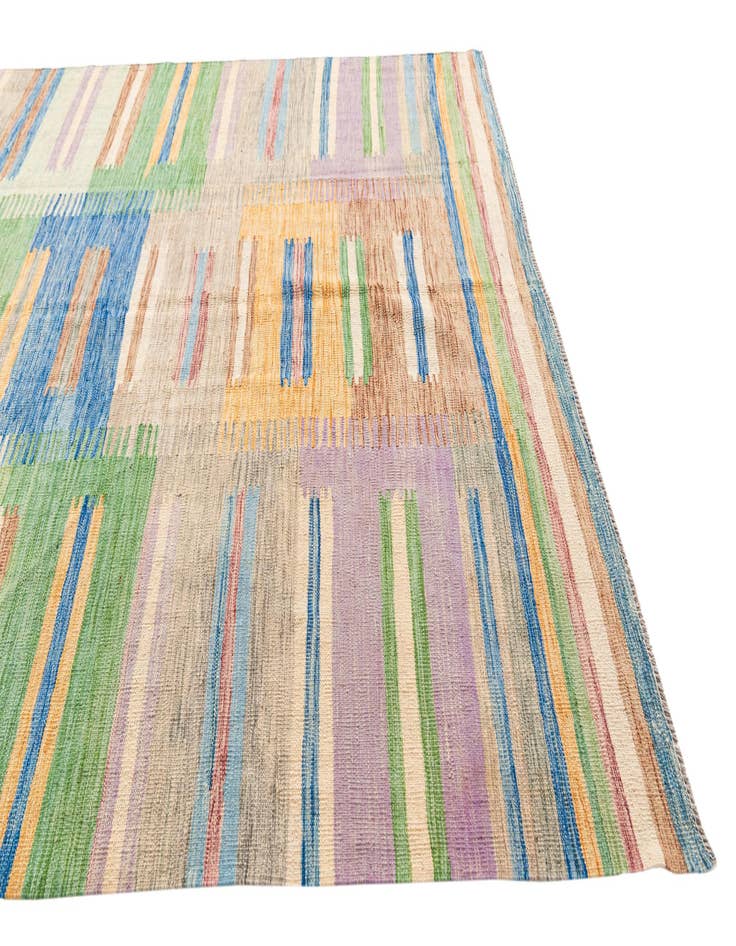 Detail image of 6' 10 x 9' 10  Hand Woven Kilim Modern Wool Rug