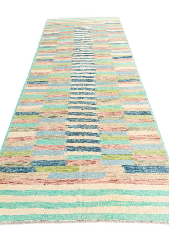 6' 4 x 9' 9 Hand Woven Kilim Modern Wool Rug