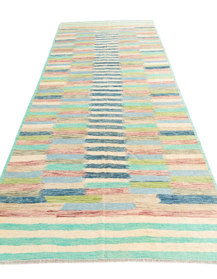 Detail image of 6' 4 x 9' 9 Hand Woven Kilim Modern Wool Rug