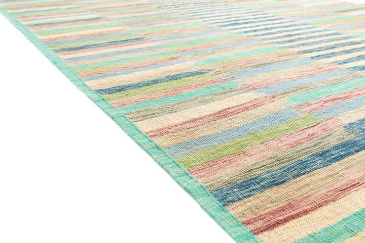 6' 4 x 9' 9 Hand Woven Kilim Modern Wool Rug