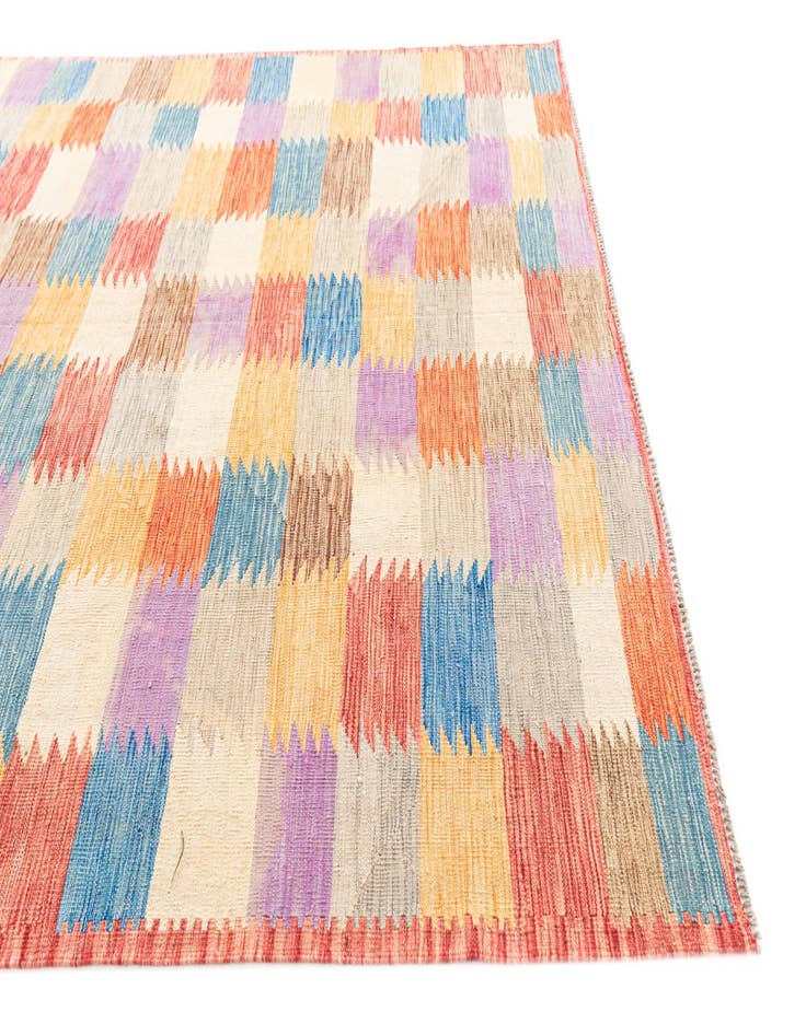 Detail image of 6' 7 x 9' 8  Hand Woven Kilim Modern Wool Rug