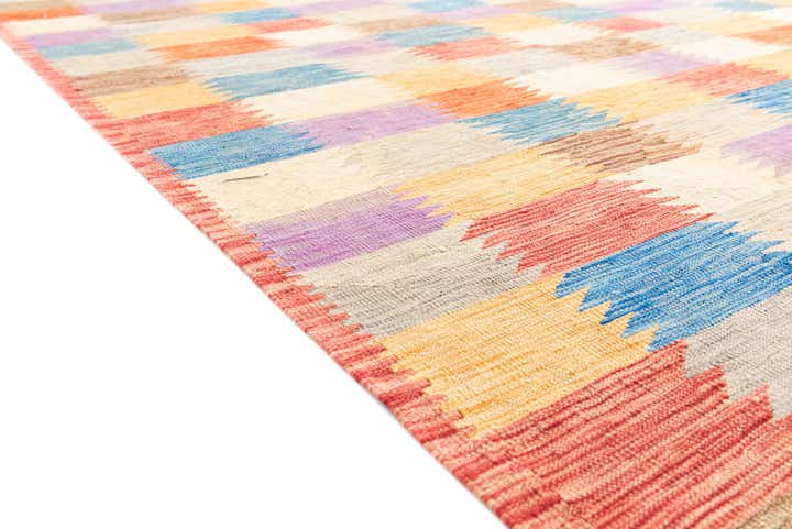6' 7 x 9' 8 Hand Woven Kilim Modern Wool Rug