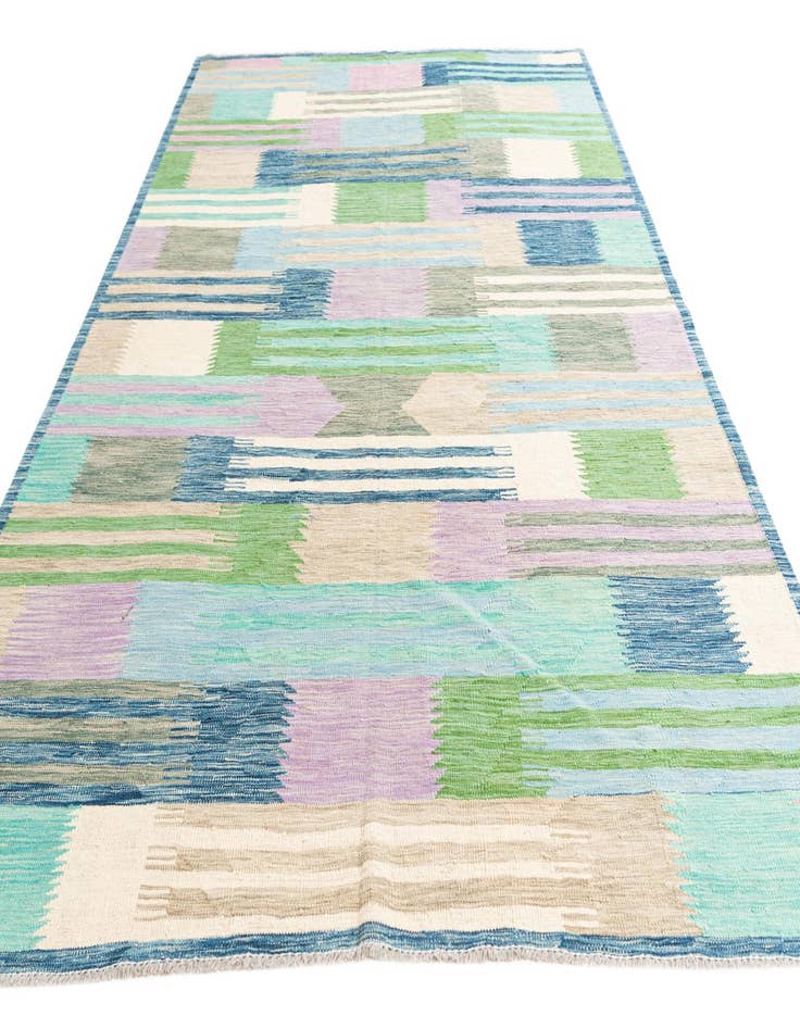 Detail image of 6' 5 x 9' 10  Hand Woven Kilim Modern Wool Rug
