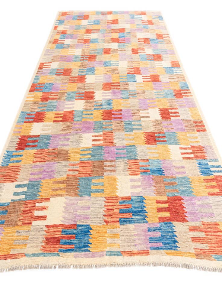 Detail image of 6' 8 x 9' 8 Hand Woven Kilim Modern Wool Rug