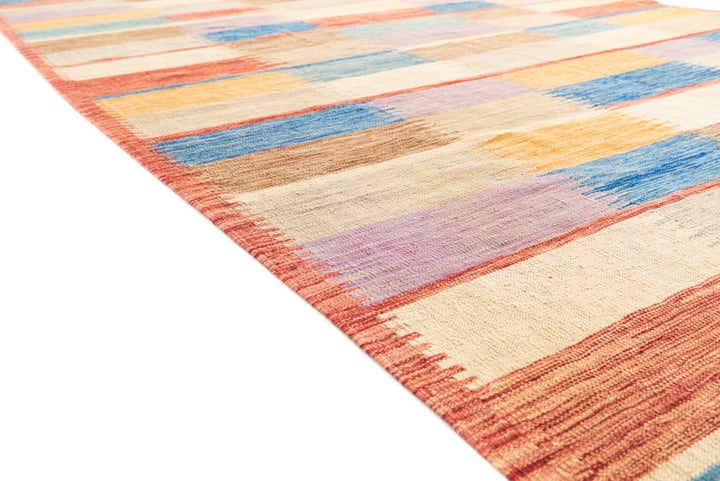6' 7 x 9' 10 Hand Woven Kilim Modern Wool Rug
