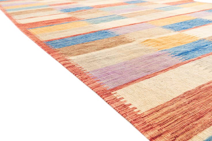 Detail image of 6' 7 x 9' 10 Hand Woven Kilim Modern Wool Rug