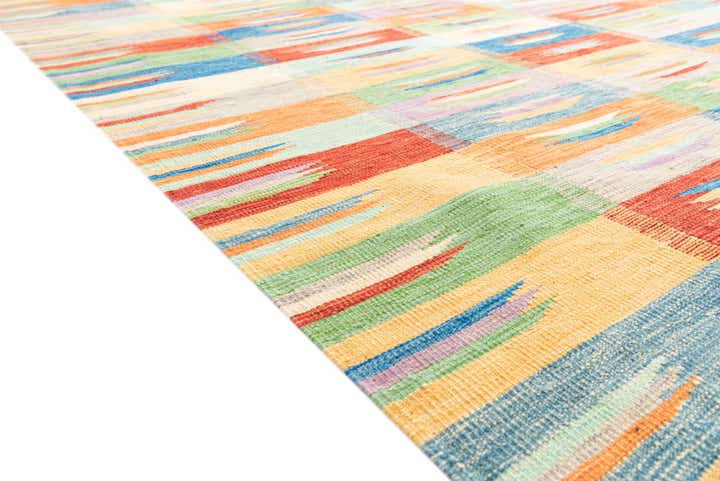 6' 6 x 9' 8 Hand Woven Kilim Modern Wool Rug