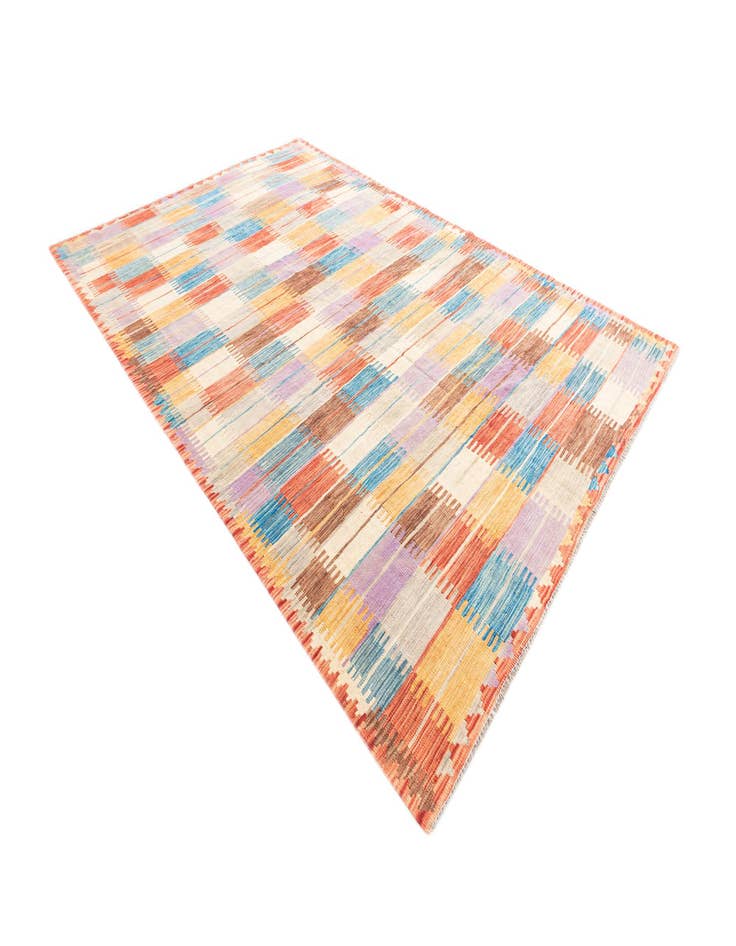 Detail image of 6' 4 x 9' 7  Hand Woven Kilim Modern Wool Rug