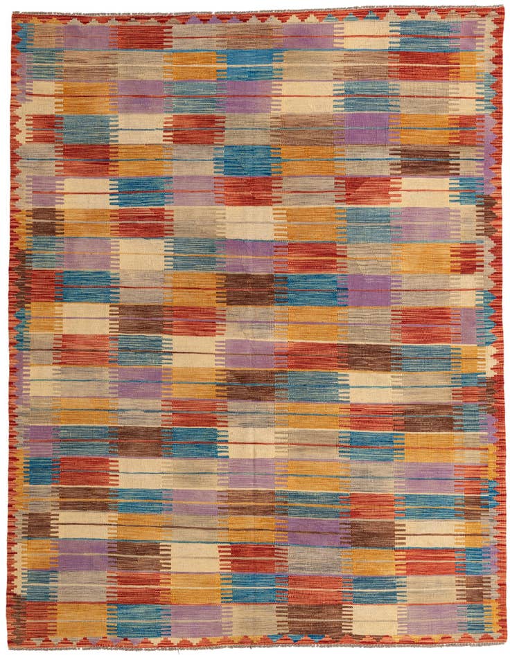 Detail image of 6' 4 x 9' 7 Hand Woven Kilim Modern Wool Rug