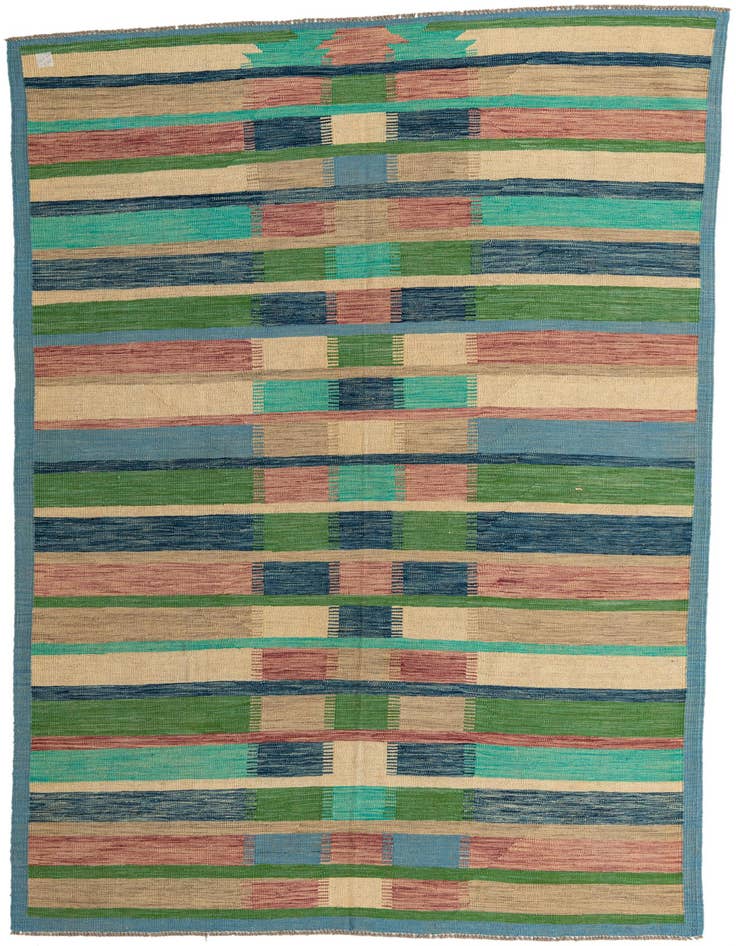 Detail image of 6' 5 x 9' 10 Hand Woven Kilim Modern Wool Rug