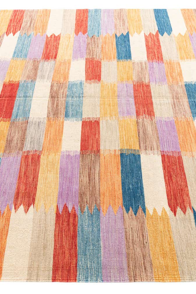 6' 7 x 9' 9 Hand Woven Kilim Modern Wool Rug