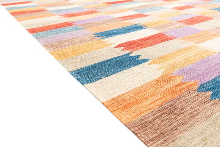 6' 7 x 9' 9 Hand Woven Kilim Modern Wool Rug