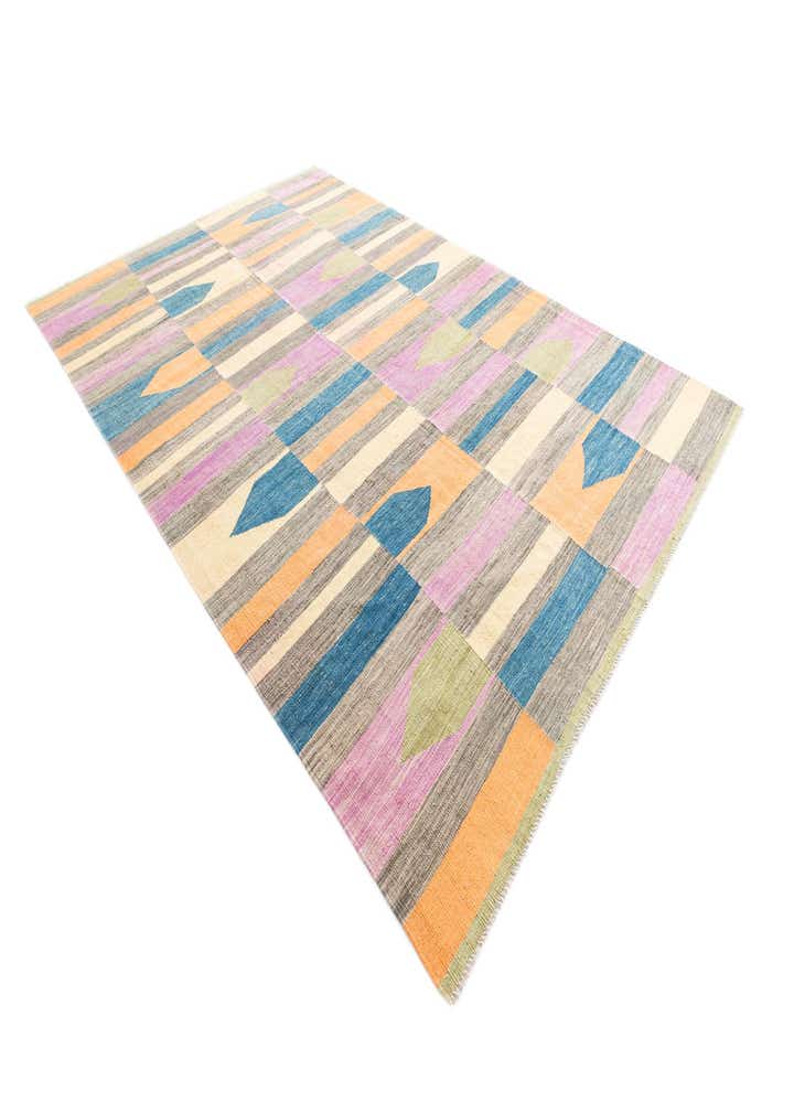6' 9 x 10' Hand Woven Kilim Modern Wool Rug