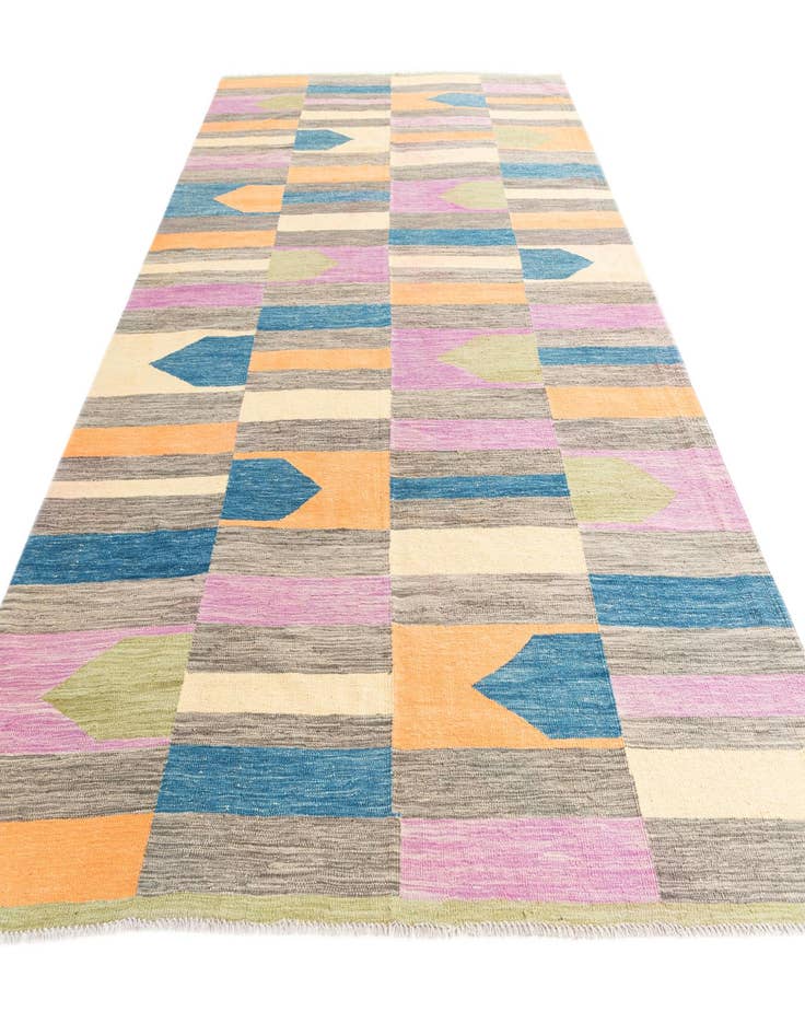 Detail image of 6' 9 x 10' Hand Woven Kilim Modern Wool Rug