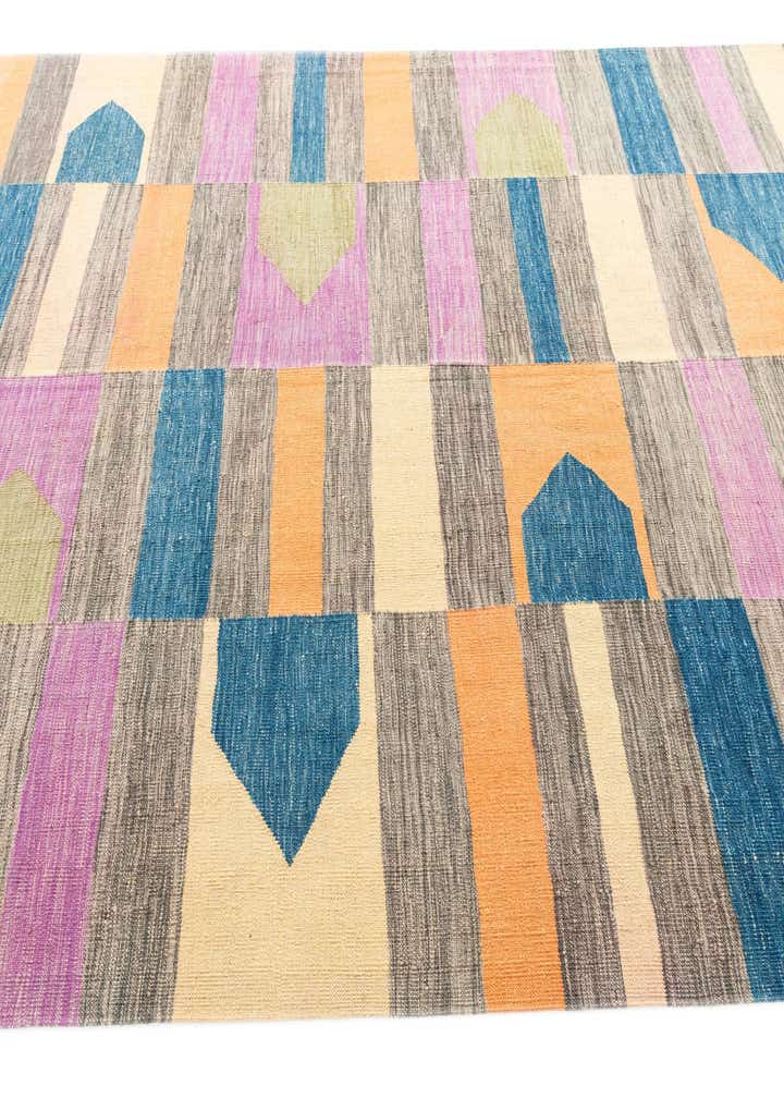 6' 9 x 10' Hand Woven Kilim Modern Wool Rug