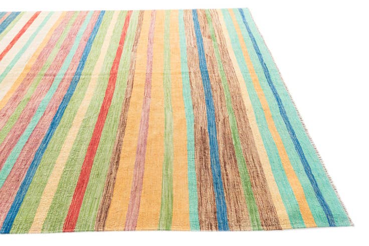 Detail image of 6' 9 x 10' Hand Woven Kilim Modern Wool Rug