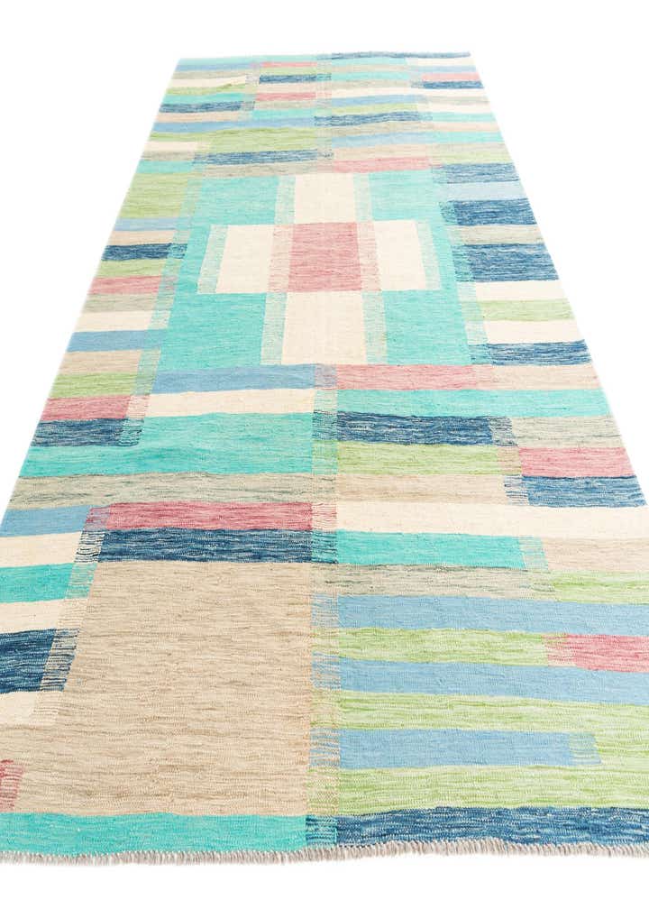 6' 8 x 9' 7 Hand Woven Kilim Modern Wool Rug