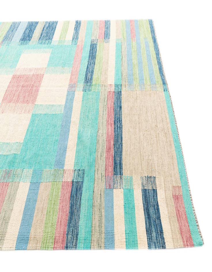 Detail image of 6' 8 x 9' 7 Hand Woven Kilim Modern Wool Rug