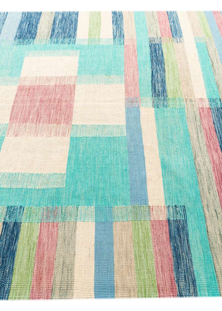 6' 8 x 9' 7 Hand Woven Kilim Modern Wool Rug