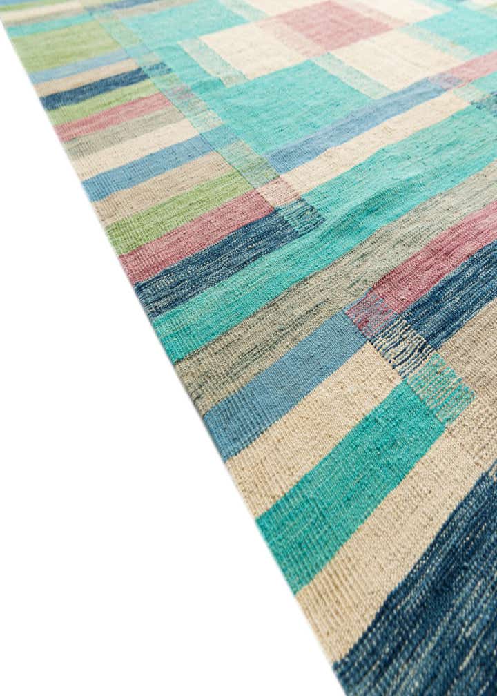 6' 8 x 9' 7 Hand Woven Kilim Modern Wool Rug