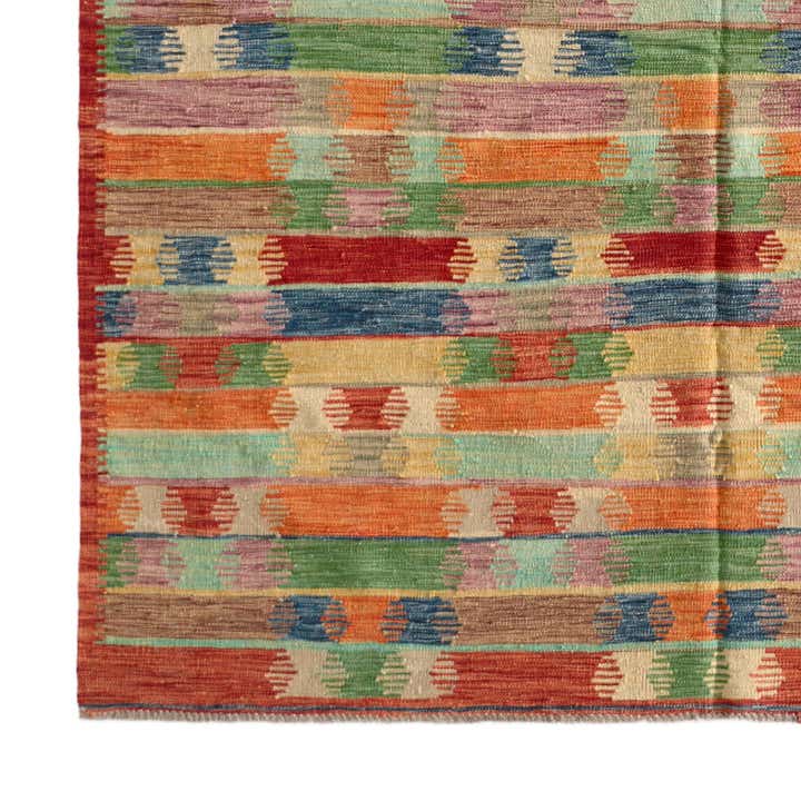 195cm x 290cm Handgewebt Kilim Modern Wolle Teppich