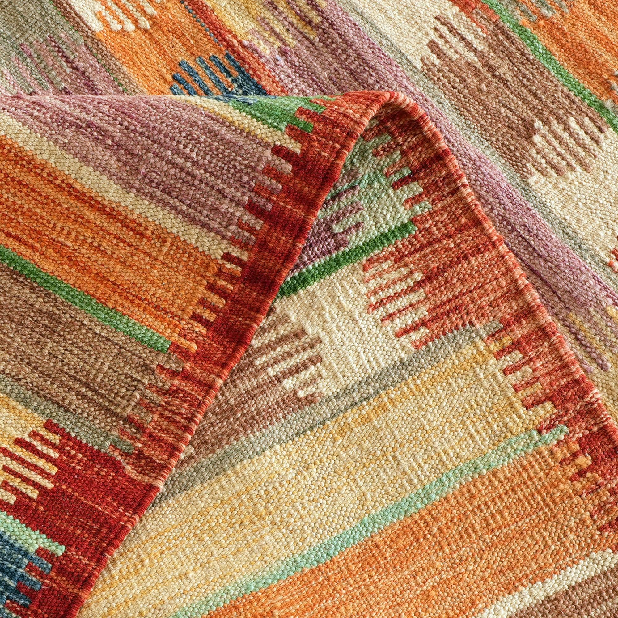 195cm x 290cm Hand Woven Kilim Modern Wool Rug
