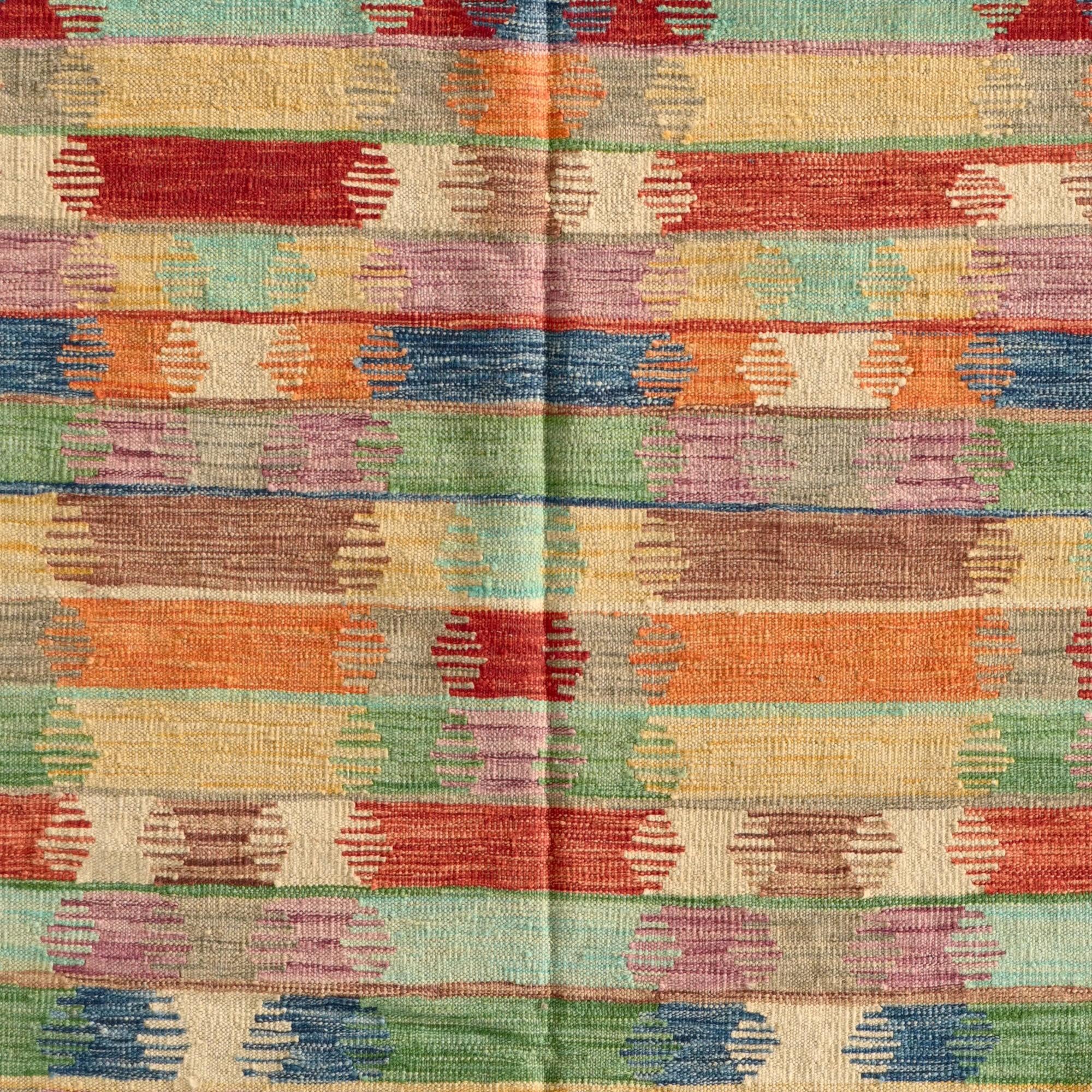 195cm x 290cm Hand Woven Kilim Modern Wool Rug