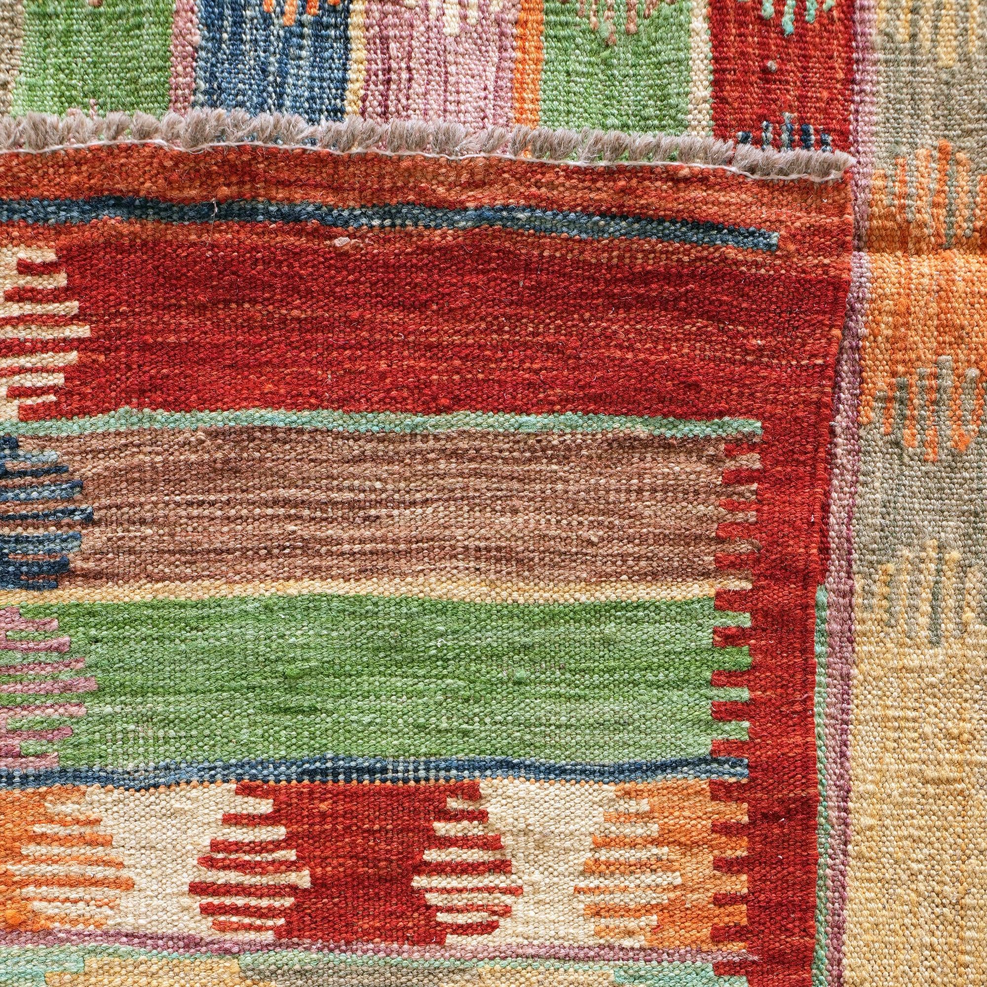 195cm x 290cm Hand Woven Kilim Modern Wool Rug