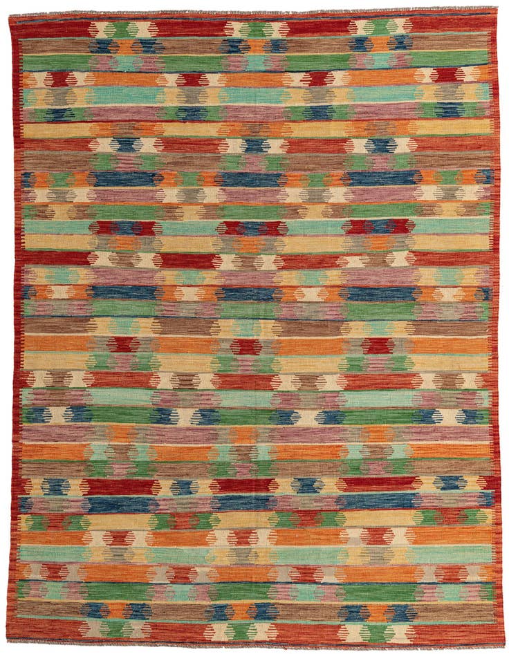 Detail image of 6' 5 x 9' 7 Hand Woven Kilim Modern Wool Rug