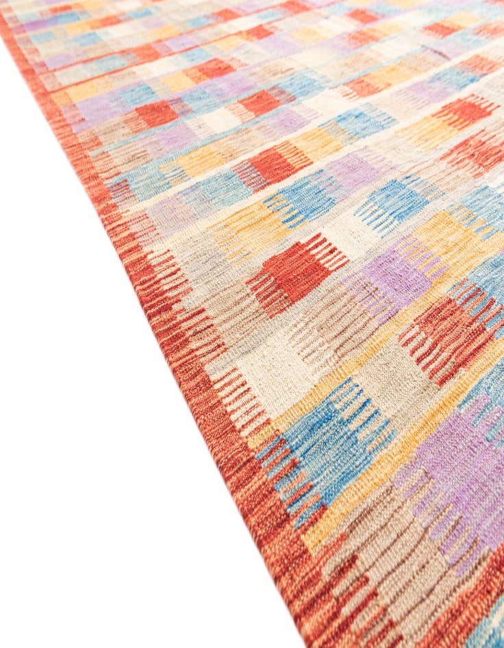 Detail image of 6' 8 x 9' 7  Hand Woven Kilim Modern Wool Rug