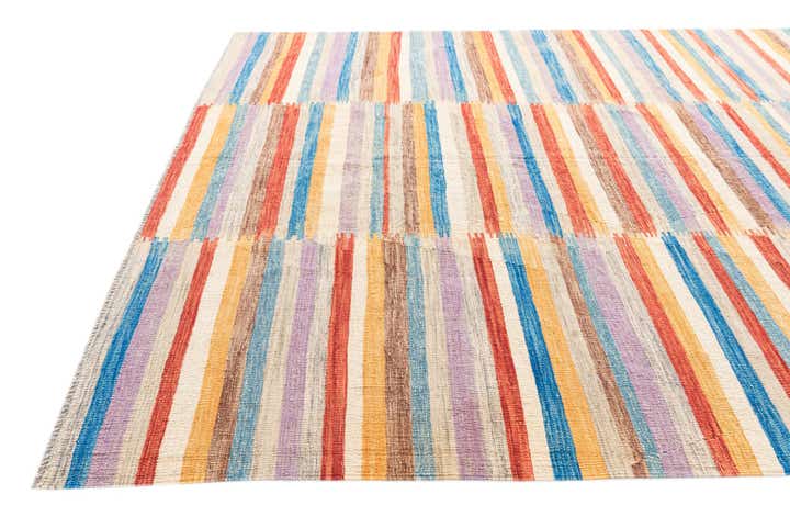 6' 10 x 9' 7 Hand Woven Kilim Modern Wool Rug