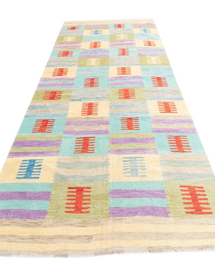 Detail image of 6' 7 x 9' 9  Hand Woven Kilim Modern Wool Rug