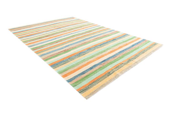 Detail image of 6' 7 x 9' 9 Hand Woven Kilim Modern Wool Rug