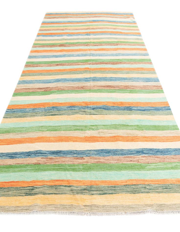 Detail image of 6' 7 x 9' 9  Hand Woven Kilim Modern Wool Rug