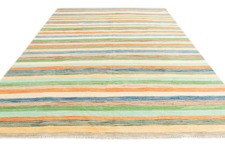 Detail image of 6' 7 x 9' 9 Hand Woven Kilim Modern Wool Rug