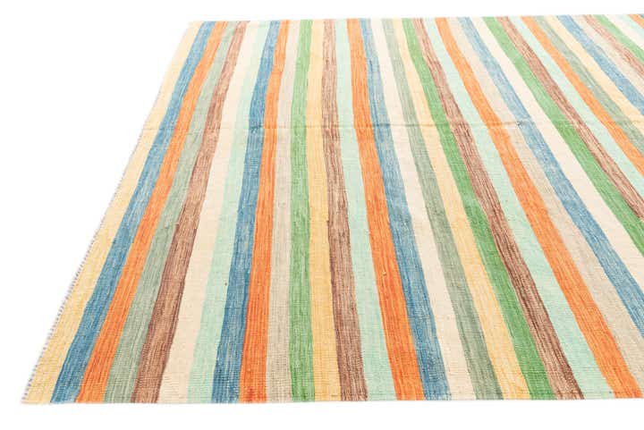 6' 7 x 9' 9 Hand Woven Kilim Modern Wool Rug