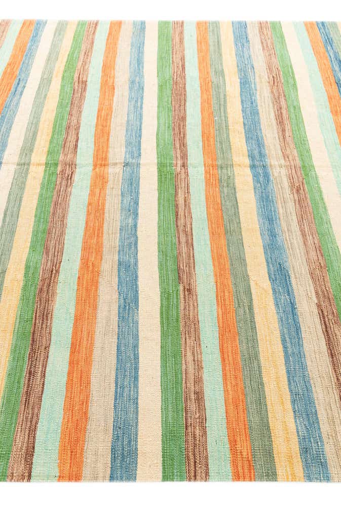 6' 7 x 9' 9 Hand Woven Kilim Modern Wool Rug