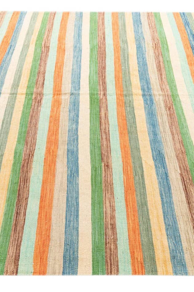 Detail image of 6' 7 x 9' 9 Hand Woven Kilim Modern Wool Rug