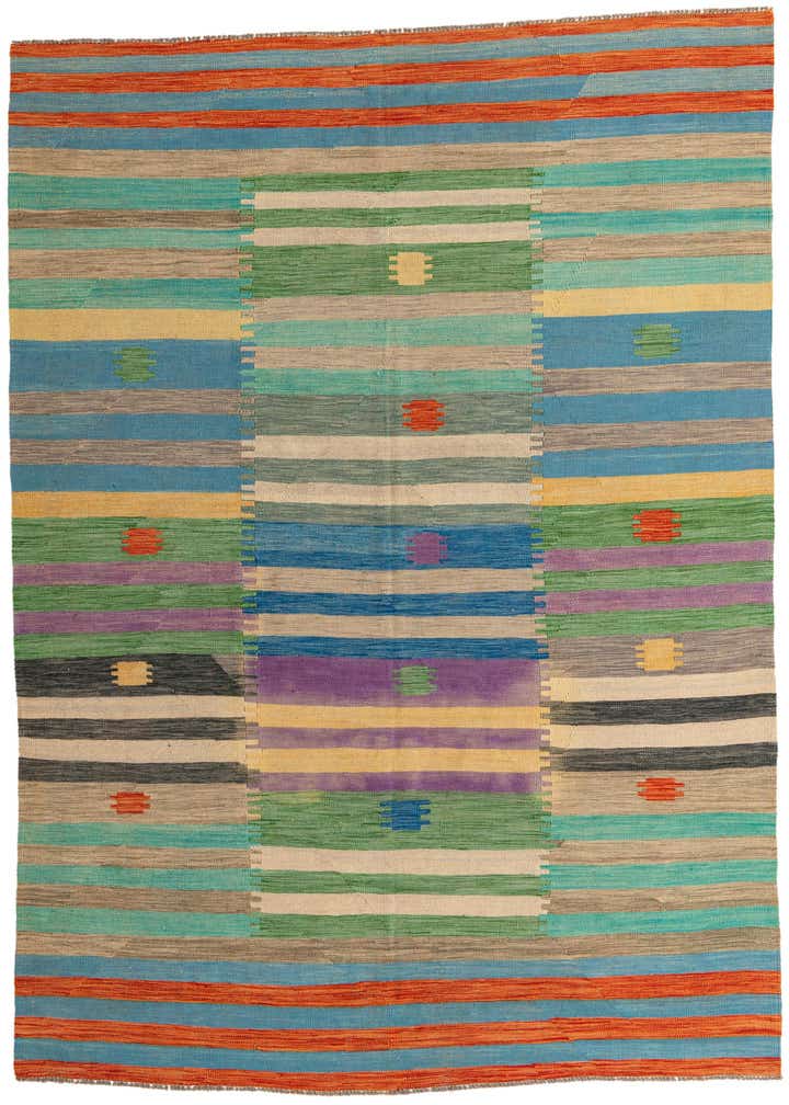 6' 7 x 9' 8 Hand Woven Kilim Modern Wool Rug